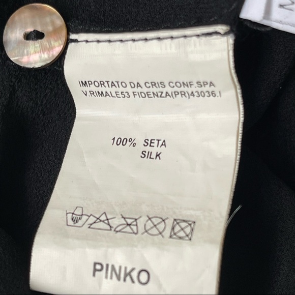 PINKO sheer blouse long sleeve princess waist rhinestone Whimsy goth - Picture 5 of 14